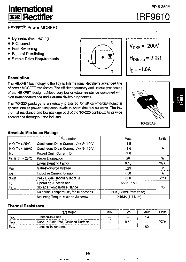 IRF9610_5941.PDF Datasheet