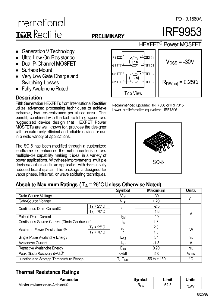 IRF9953_5950.PDF Datasheet
