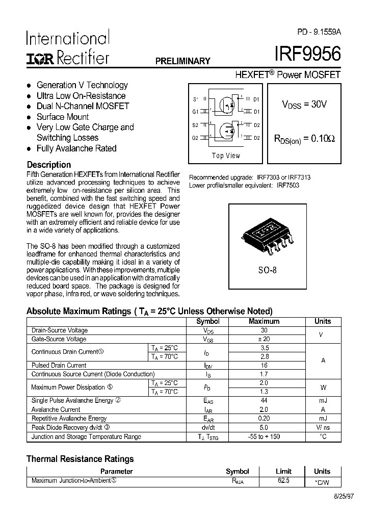 IRF9956_5951.PDF Datasheet