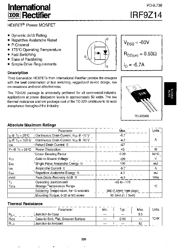 IRF9Z14_5952.PDF Datasheet