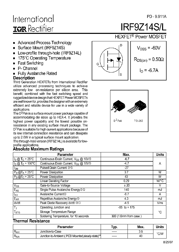 IRF9Z14S_5953.PDF Datasheet