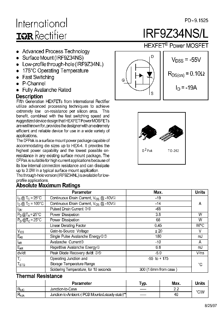 IRF9Z34NL_5962.PDF Datasheet