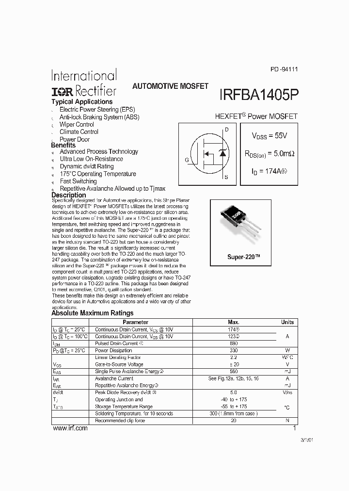 IRFBA1405_178213.PDF Datasheet