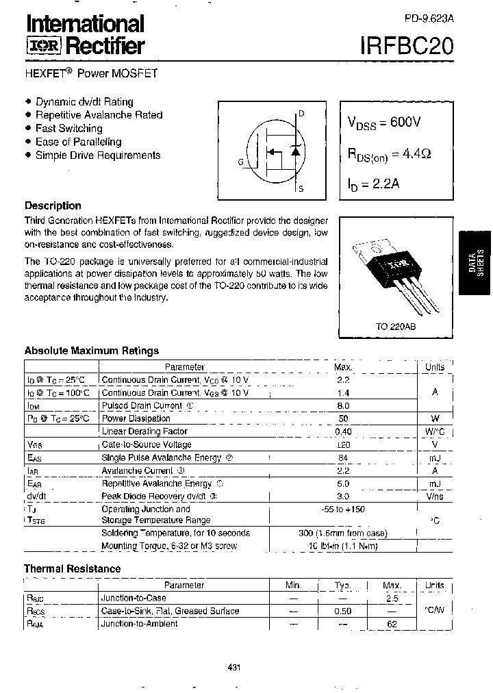 IRFBC20_158691.PDF Datasheet