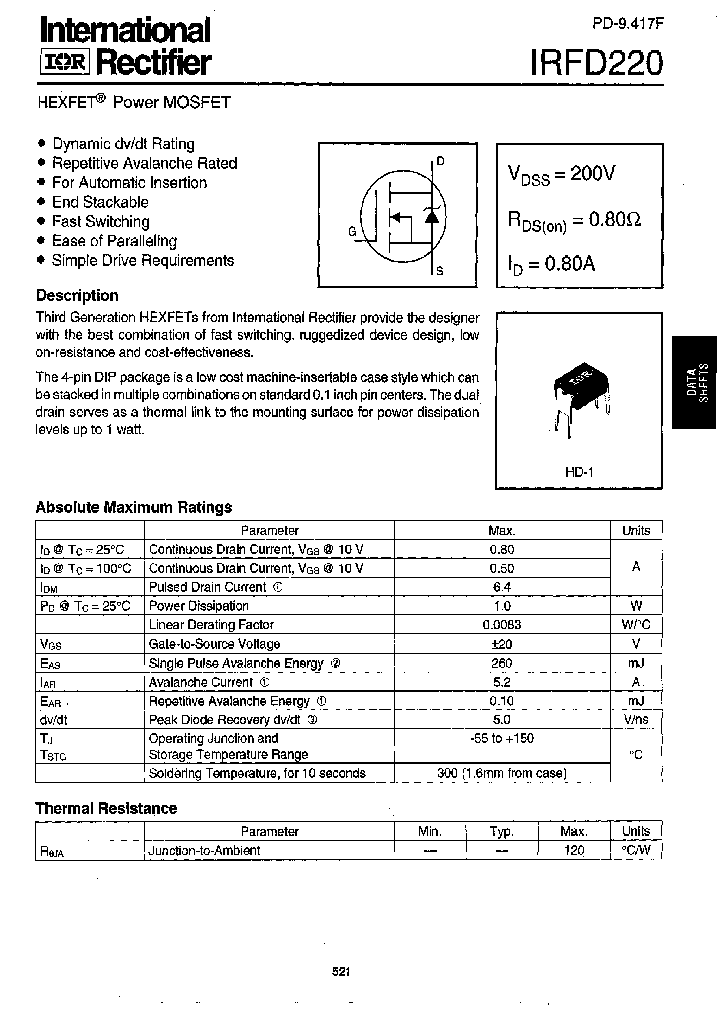 IRFD220_152454.PDF Datasheet