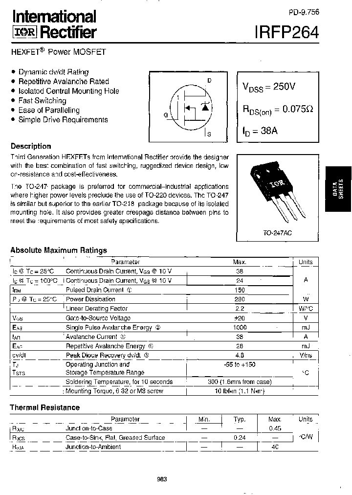 IRFP264_187598.PDF Datasheet
