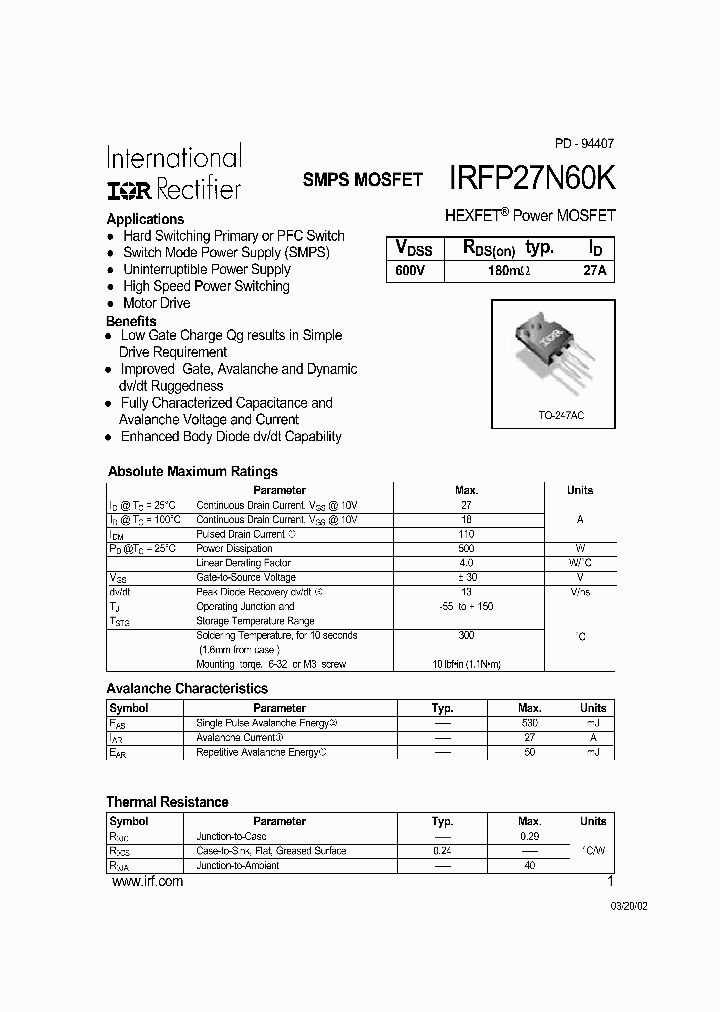 IRFP27N60K_35762.PDF Datasheet