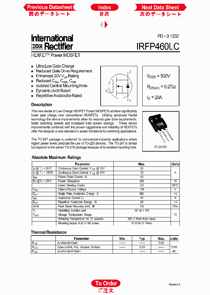 IRFP460LC_92418.PDF Datasheet