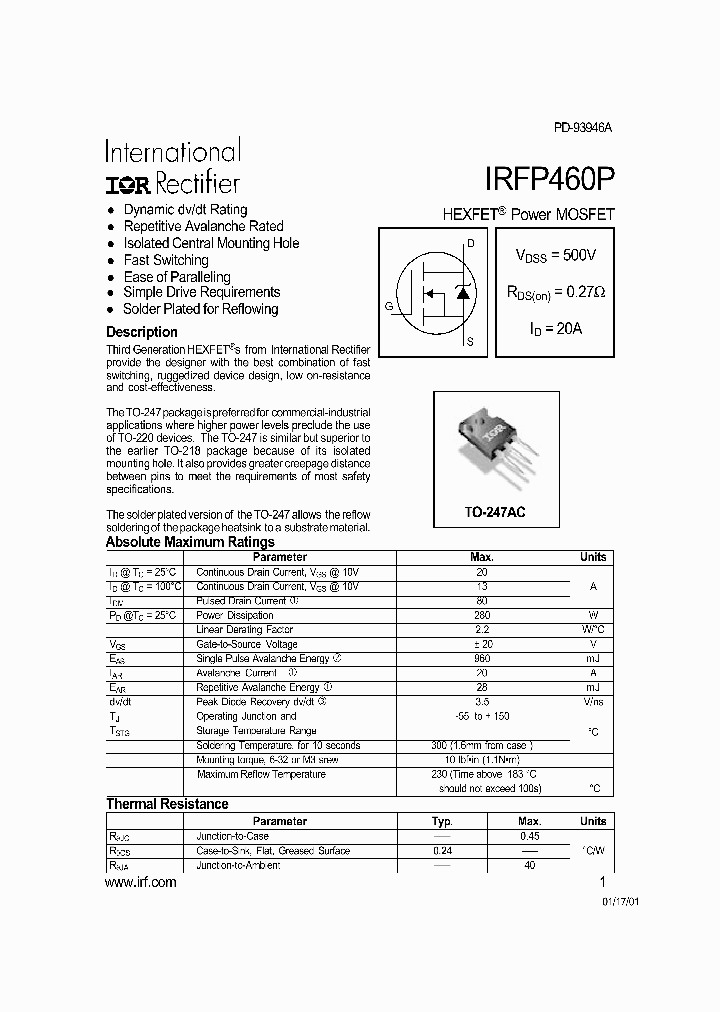 IRFP460P_92420.PDF Datasheet