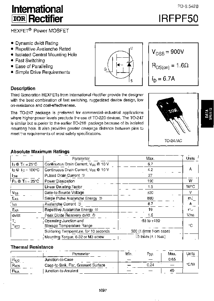 IRFPF50_149127.PDF Datasheet
