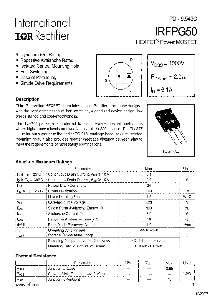 IRFPG50_142604.PDF Datasheet