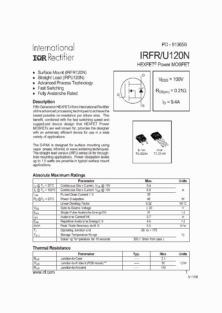 IRFR120N_120561.PDF Datasheet