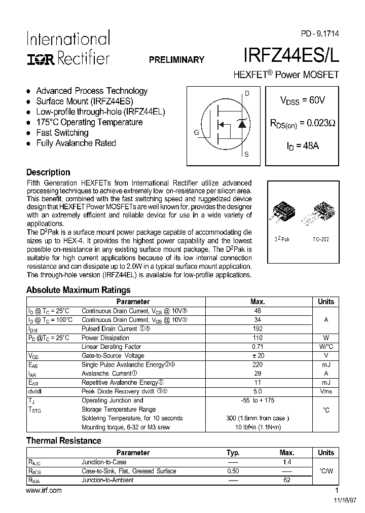 IRFZ44EL_146654.PDF Datasheet