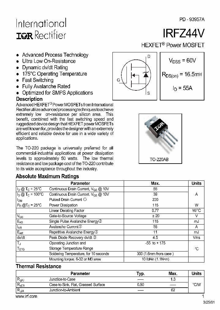 IRFZ44V_146662.PDF Datasheet