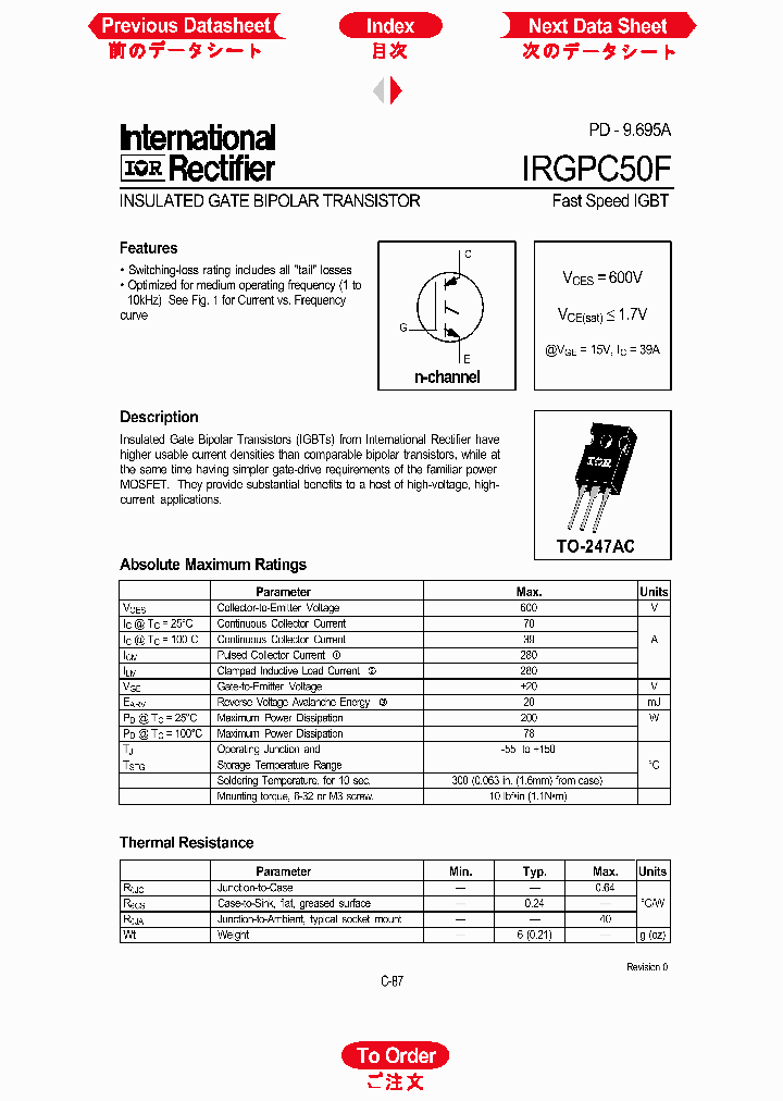 IRGPC50F_187600.PDF Datasheet