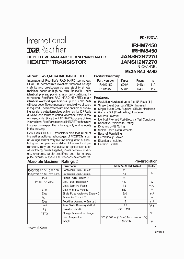 IRHM8450_94302.PDF Datasheet