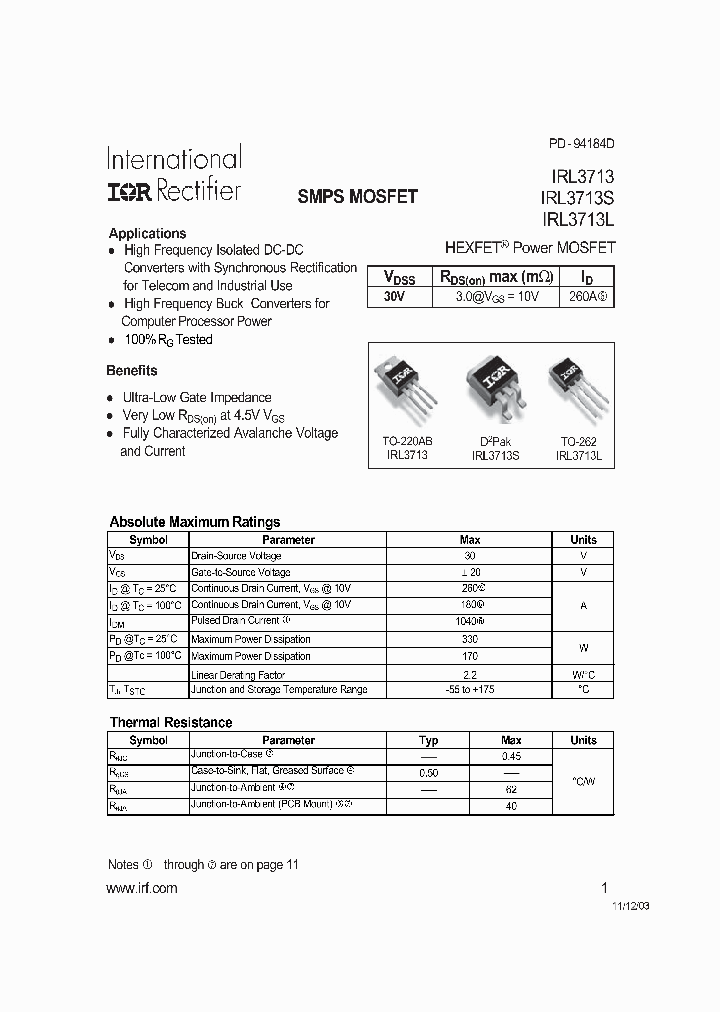 IRL3713_194887.PDF Datasheet