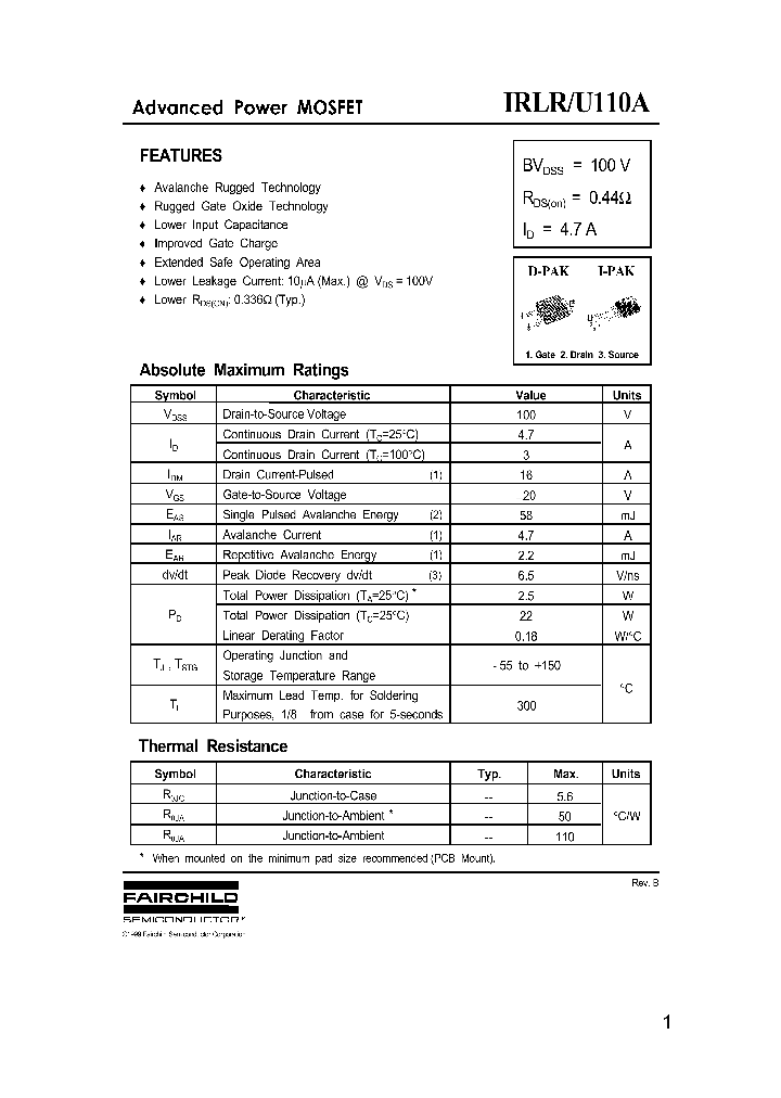 IRLRU110A_62120.PDF Datasheet