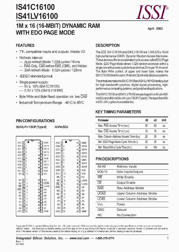 IS41C16100_153537.PDF Datasheet
