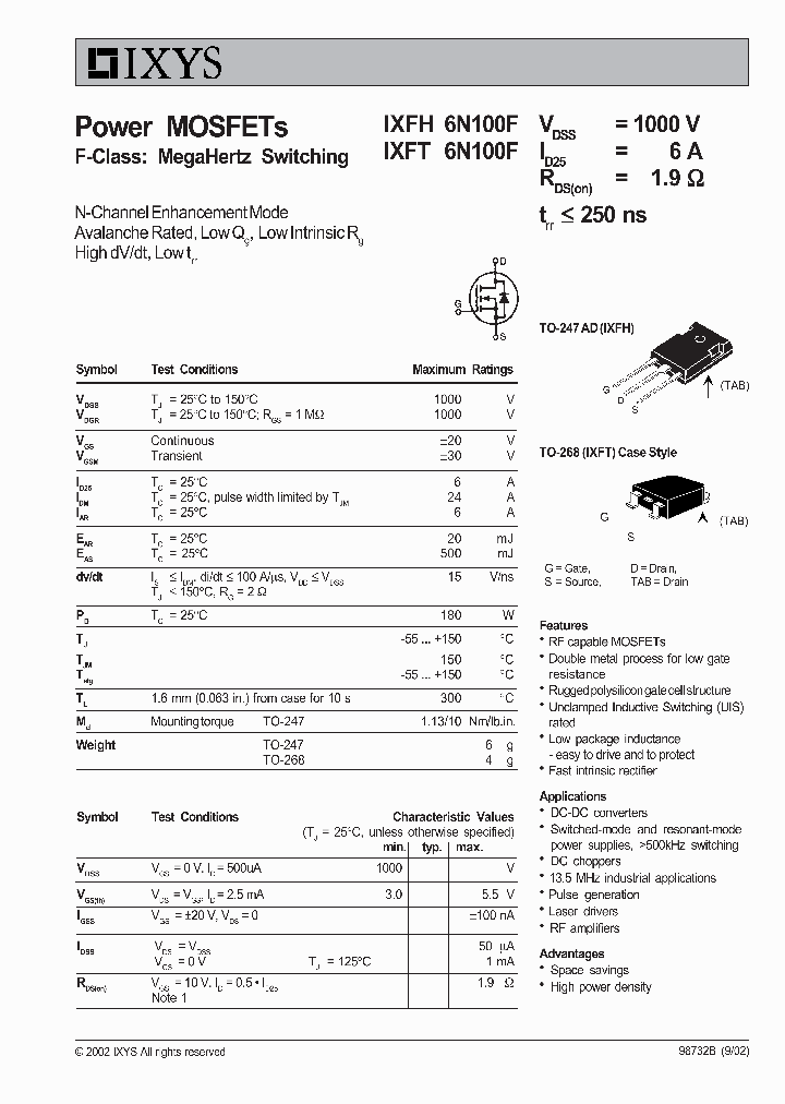 IXFT6N100F_74035.PDF Datasheet