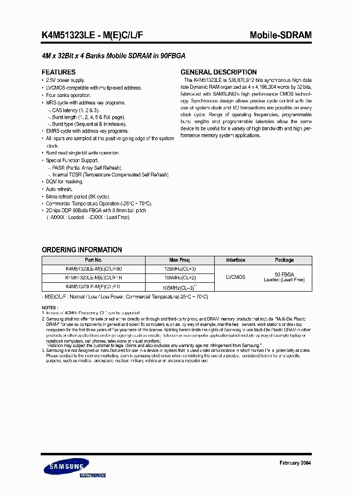 K4M51323LE-F1L_168570.PDF Datasheet