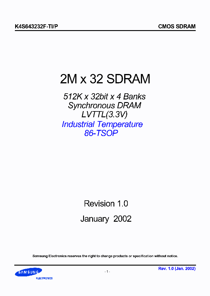 K4S643232F-TP60_65087.PDF Datasheet