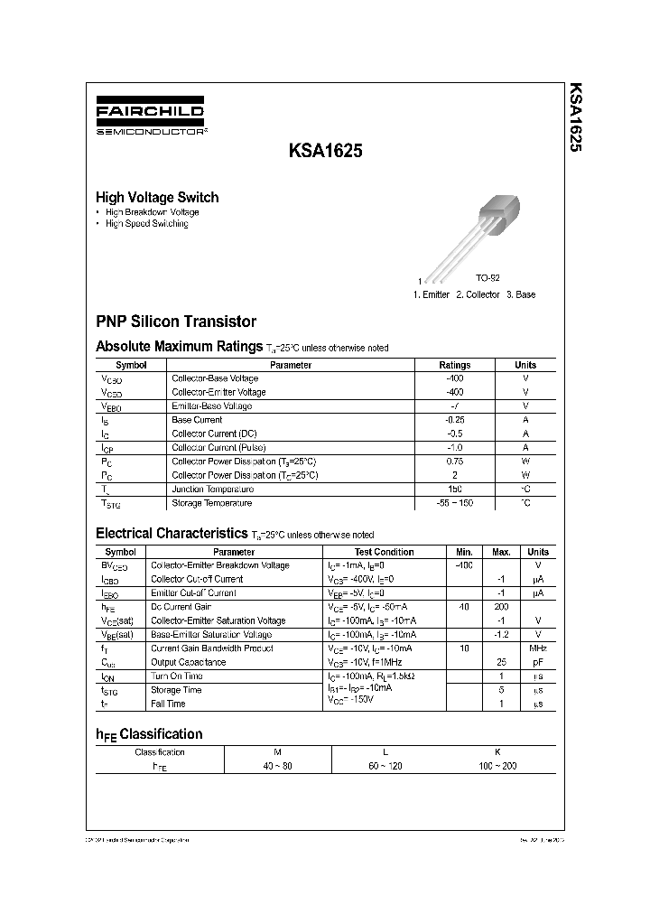 KSA1625_186102.PDF Datasheet