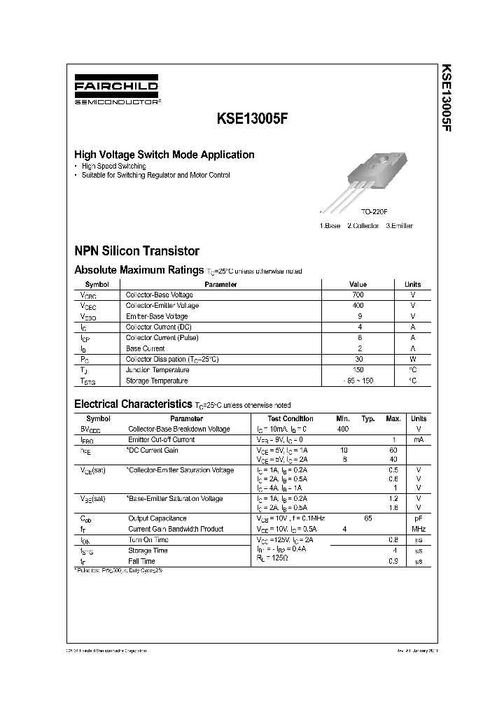 KSE13005F_138001.PDF Datasheet