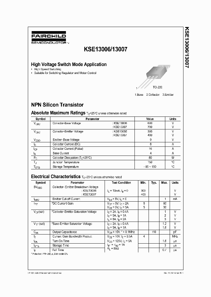 KSE13006_138004.PDF Datasheet