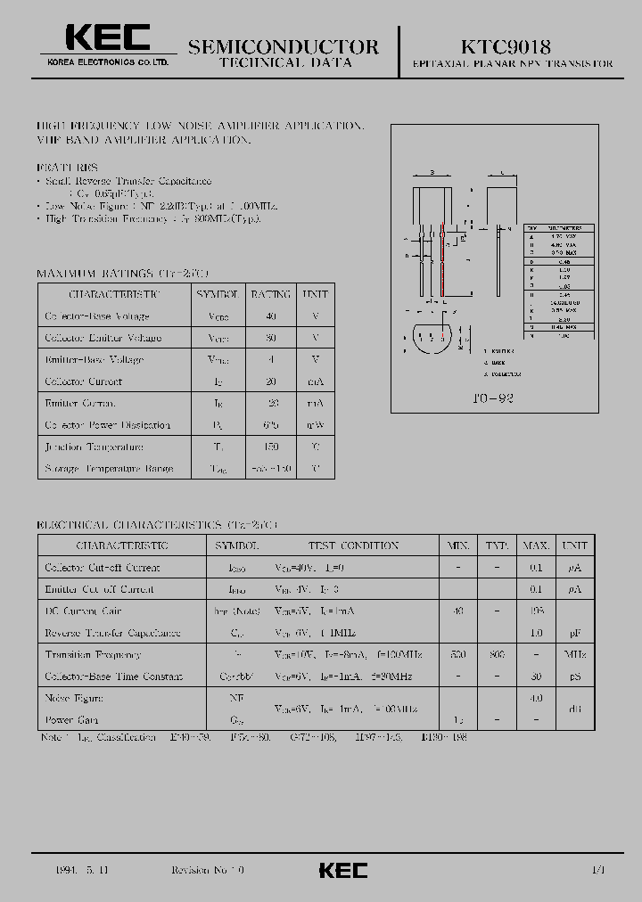 KTC9018_159643.PDF Datasheet