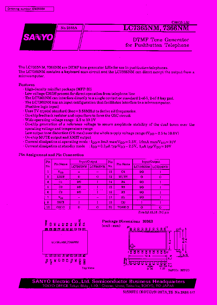 LC7366NM_111399.PDF Datasheet