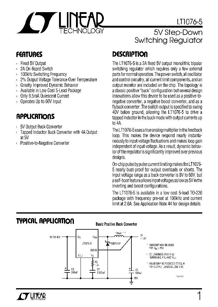LT1076-5_91391.PDF Datasheet