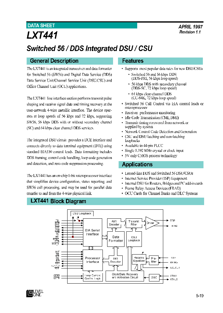 LXT441_44374.PDF Datasheet