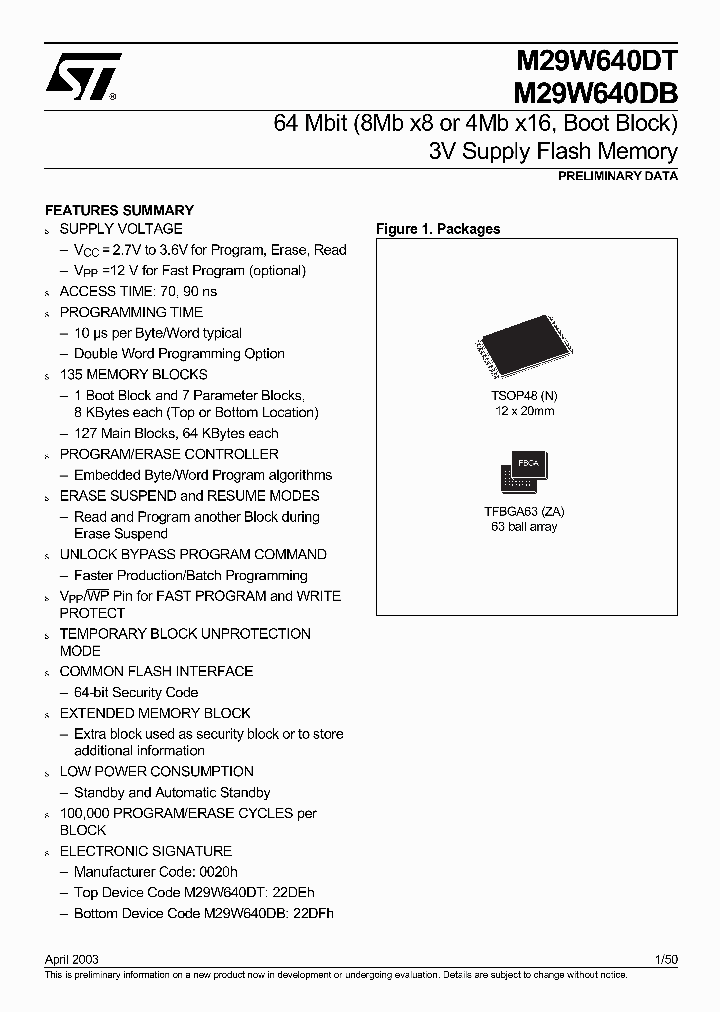 M29W640DB_1883.PDF Datasheet