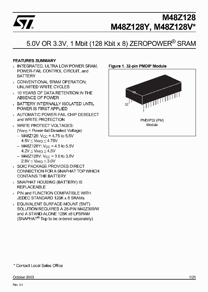 M48Z128V_119224.PDF Datasheet