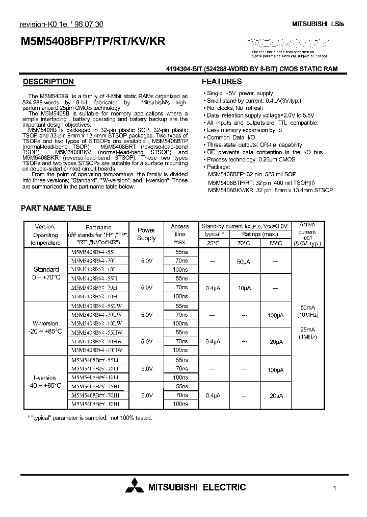 M5M5408BFP_155681.PDF Datasheet