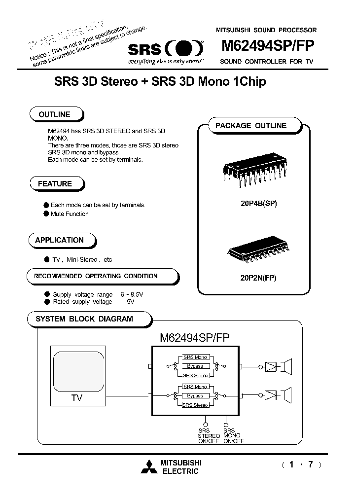 M62494SFP_184582.PDF Datasheet