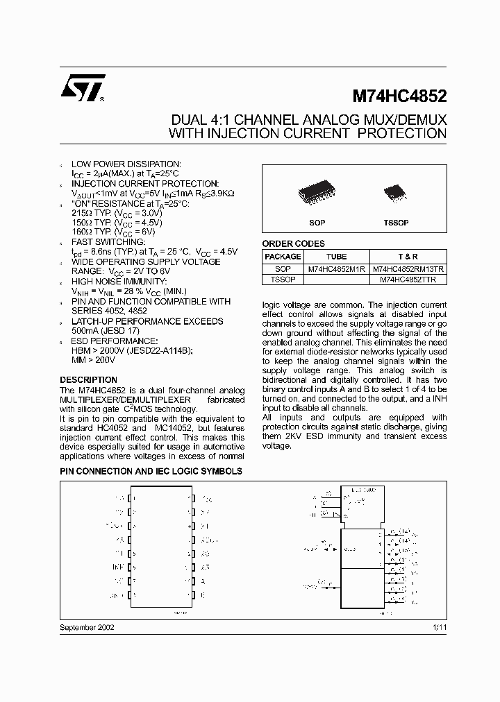 M74HC4852_182629.PDF Datasheet