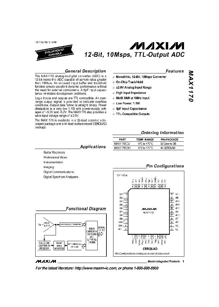 MAX1170_88510.PDF Datasheet
