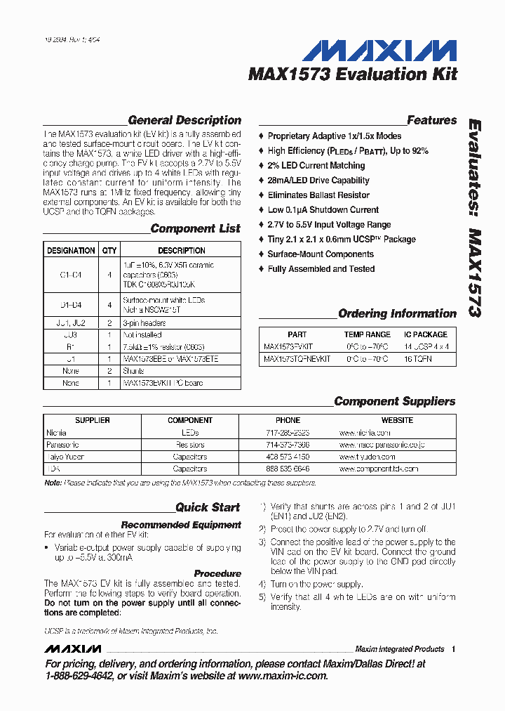 MAX1573EVKIT_98117.PDF Datasheet