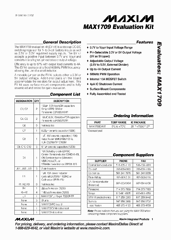 MAX1709EVKIT_50551.PDF Datasheet