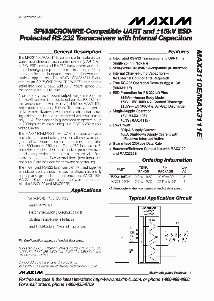 MAX3110_106291.PDF Datasheet