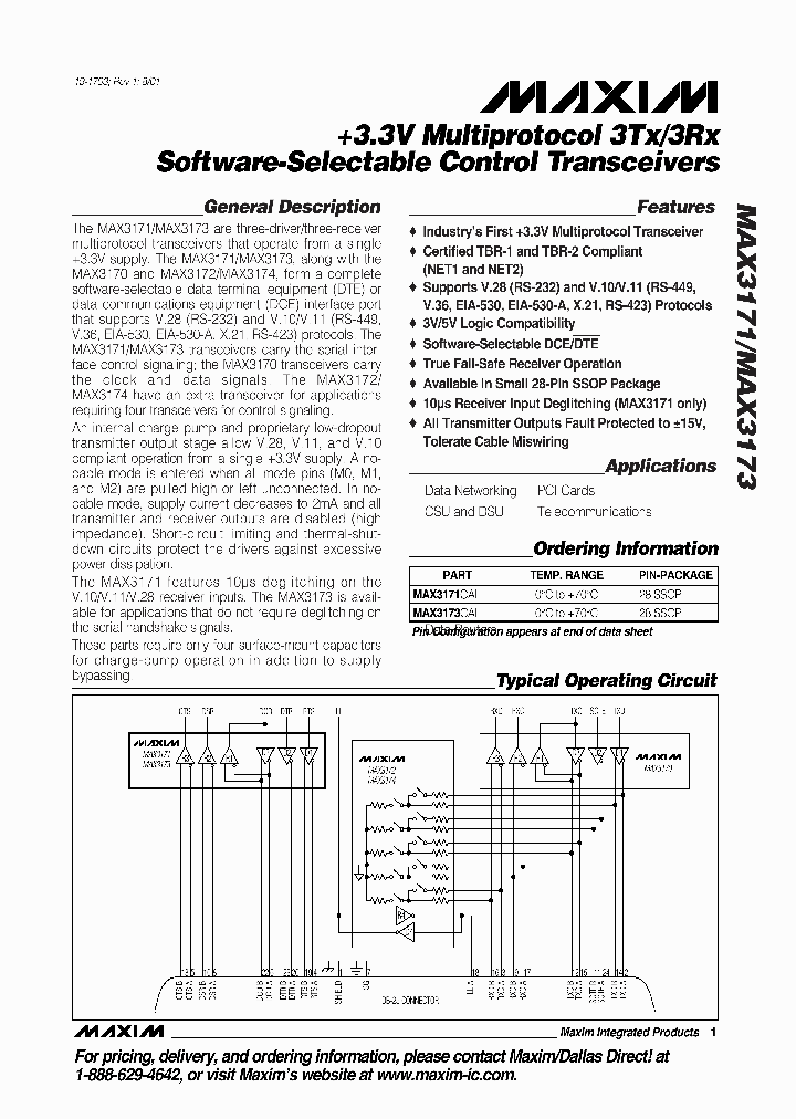 MAX3171_138926.PDF Datasheet