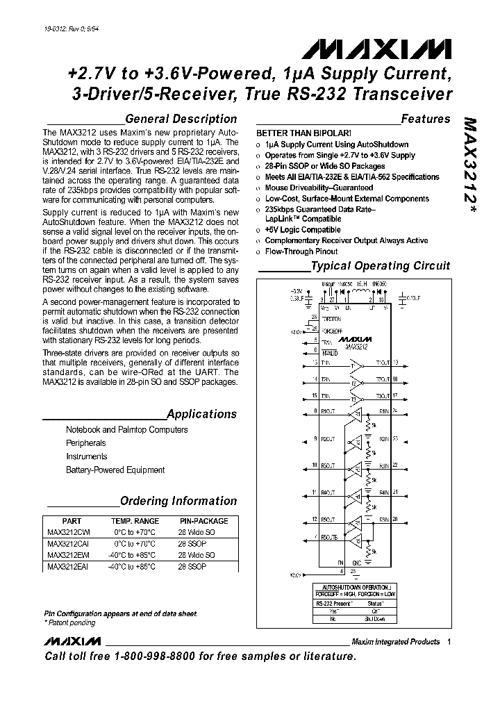 MAX3212_47068.PDF Datasheet