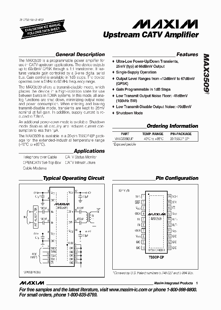 MAX3509_116758.PDF Datasheet
