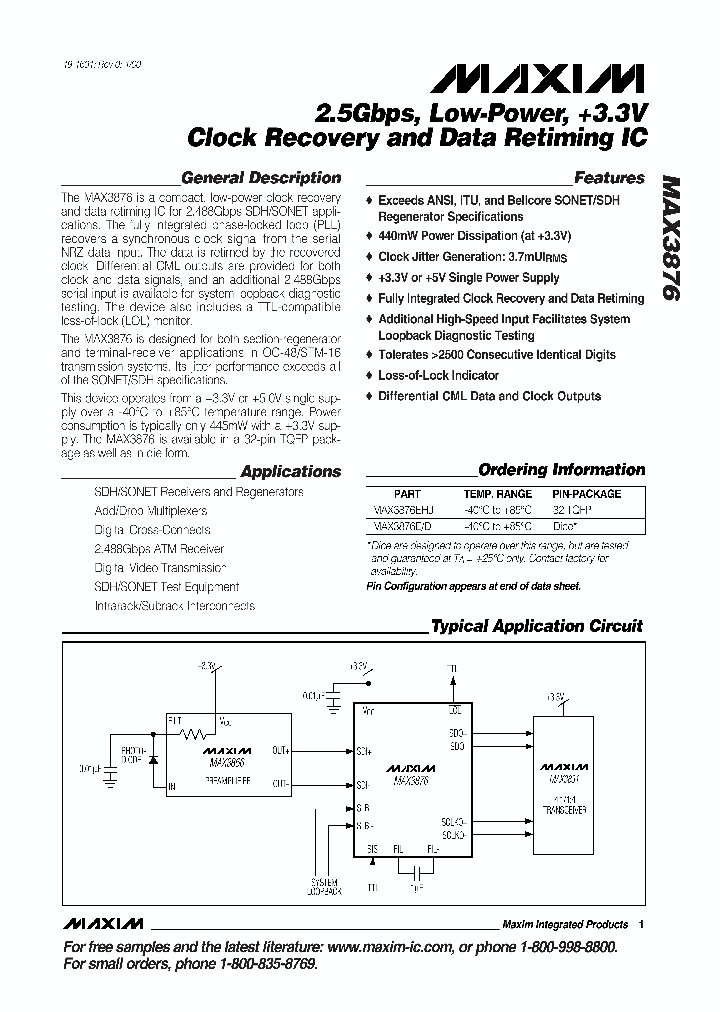 MAX3876_194991.PDF Datasheet