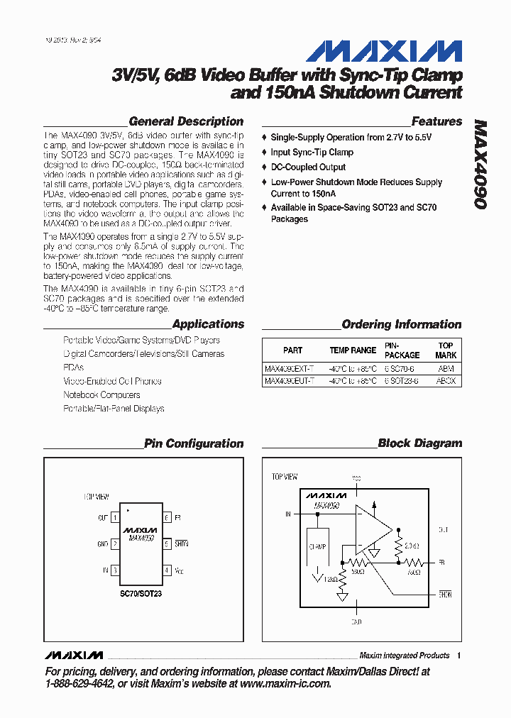 MAX4090_131373.PDF Datasheet