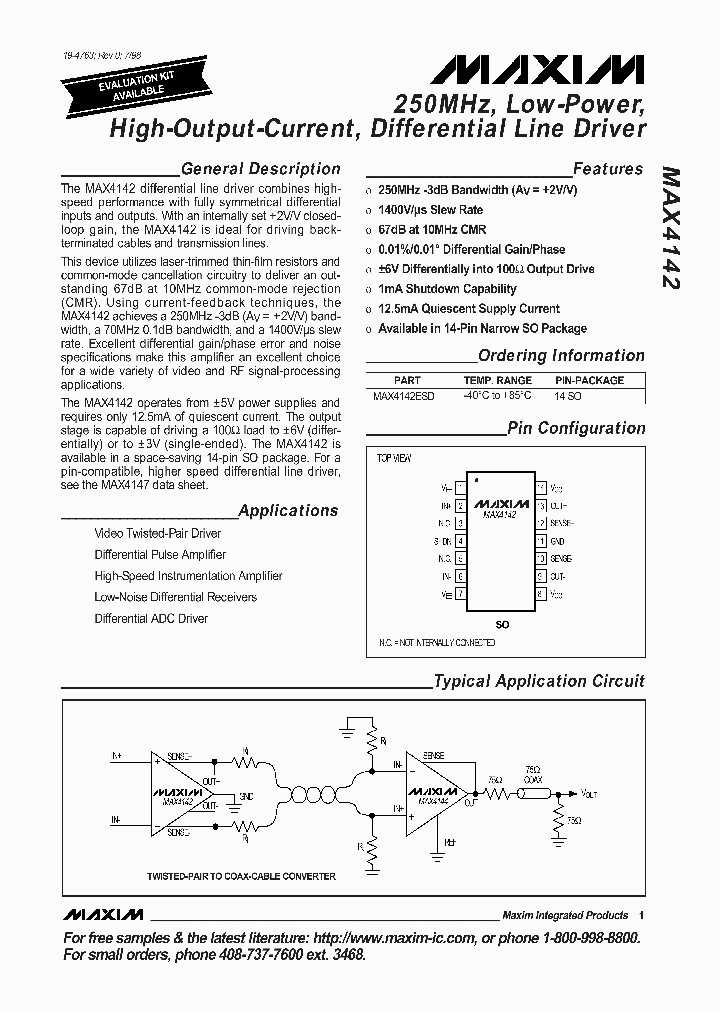 MAX4142_91843.PDF Datasheet