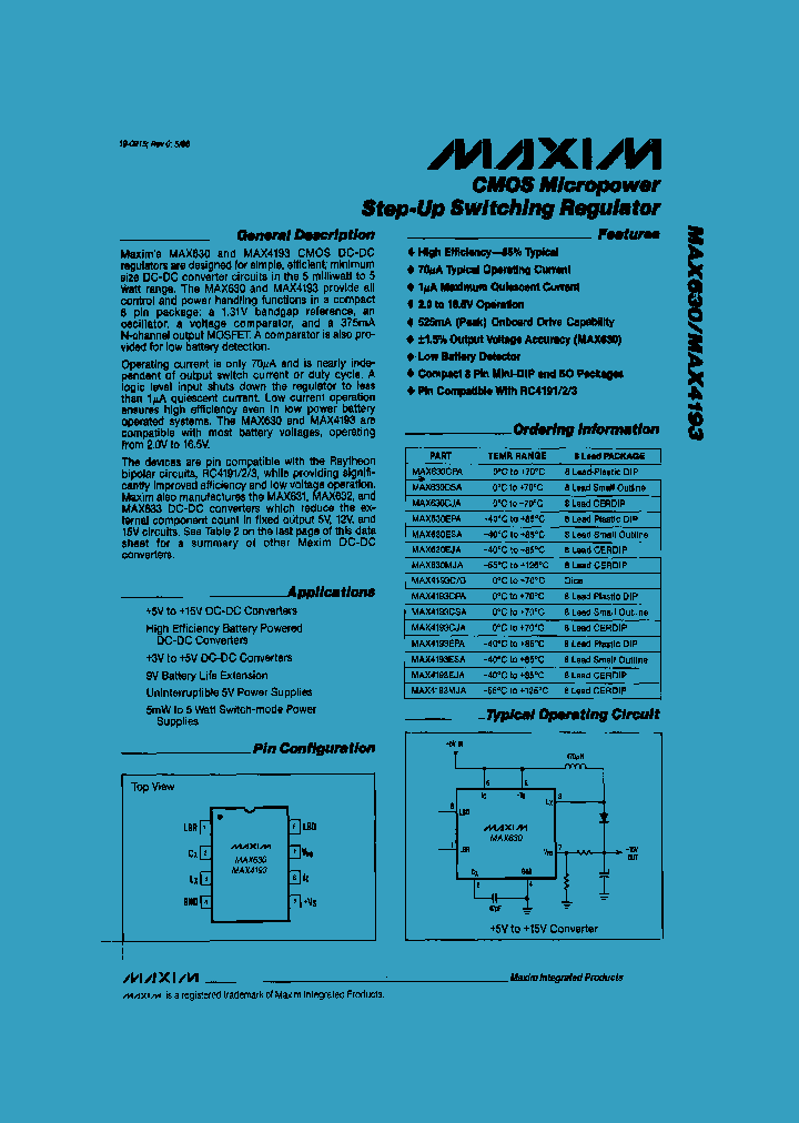 MAX630_47905.PDF Datasheet