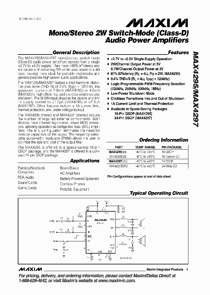 MAX4295_101202.PDF Datasheet